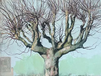 painting of a tree with branches but no leaves